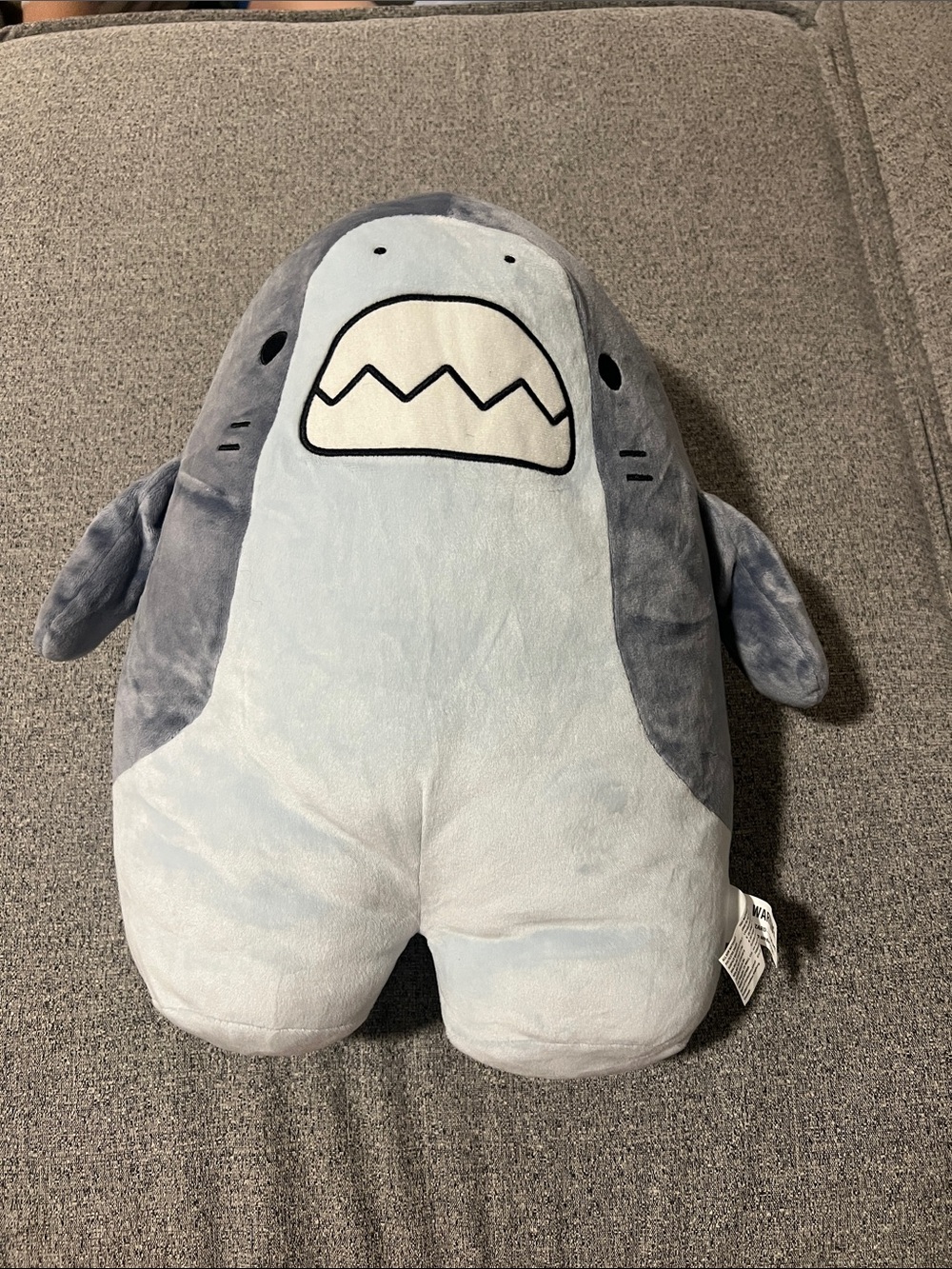 Plush Shark Character Soft Toy - Light Gray & Dark Gray
